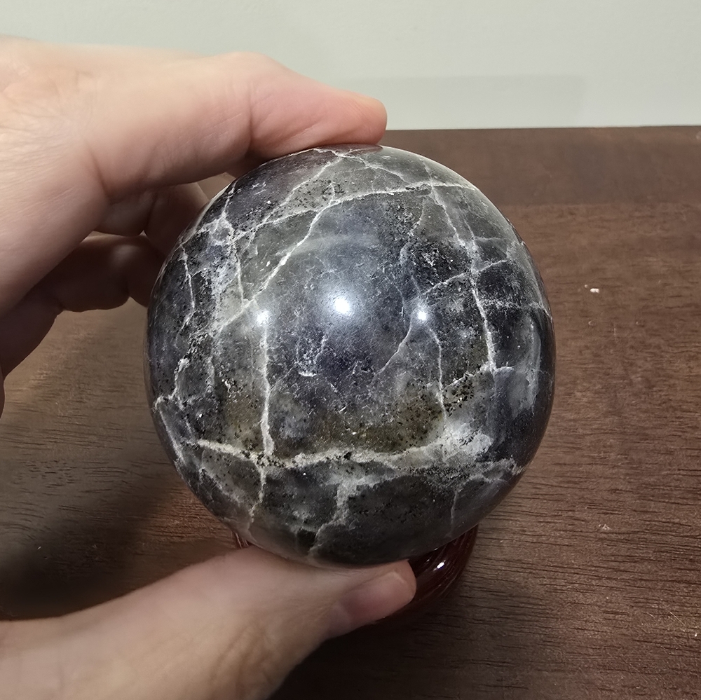 0.9 lbs Iolite Crystal Sphere 67mm